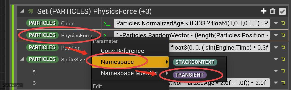 Particle Update Parameter