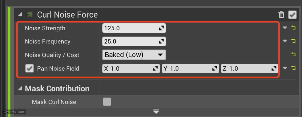 Curl Noise Force