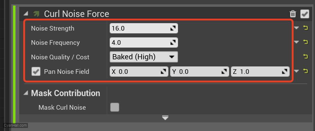 Curl Noise Force