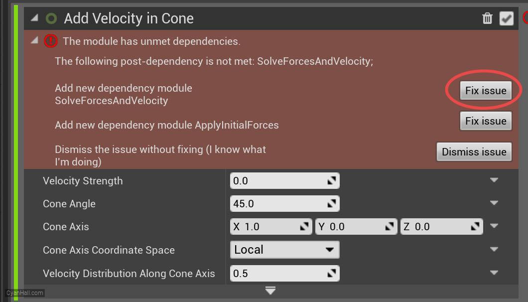 Add Velocity in Cone